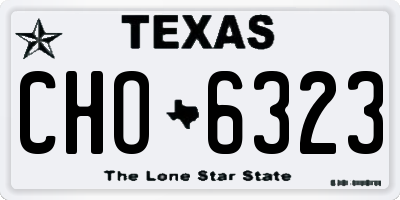 TX license plate CHO6323