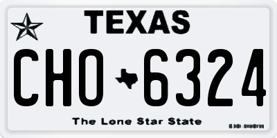 TX license plate CHO6324
