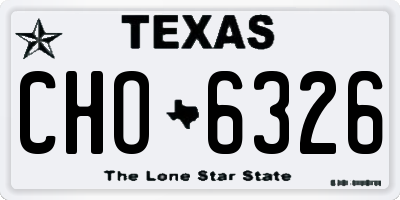 TX license plate CHO6326