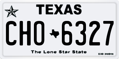TX license plate CHO6327