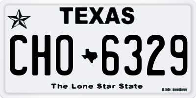 TX license plate CHO6329