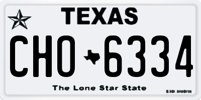 TX license plate CHO6334