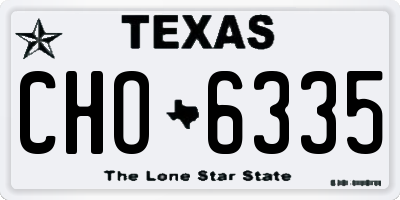 TX license plate CHO6335
