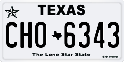 TX license plate CHO6343