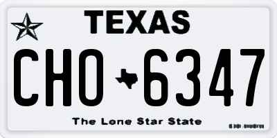 TX license plate CHO6347
