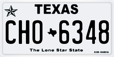 TX license plate CHO6348