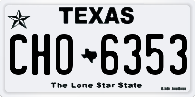 TX license plate CHO6353