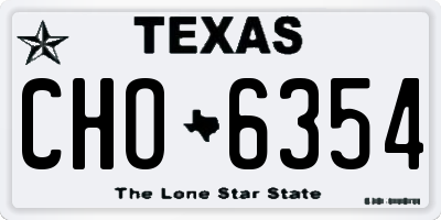 TX license plate CHO6354
