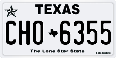 TX license plate CHO6355