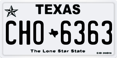 TX license plate CHO6363