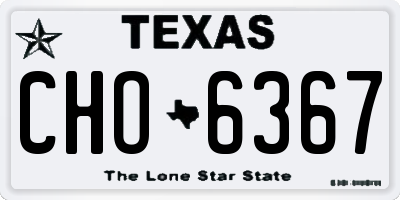 TX license plate CHO6367