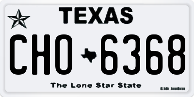 TX license plate CHO6368