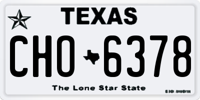TX license plate CHO6378