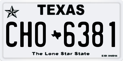 TX license plate CHO6381