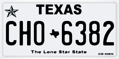 TX license plate CHO6382