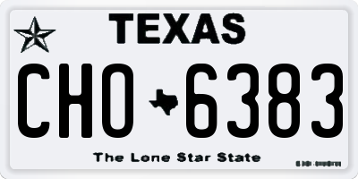 TX license plate CHO6383