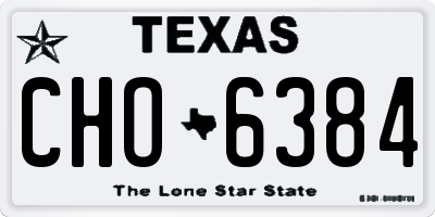 TX license plate CHO6384