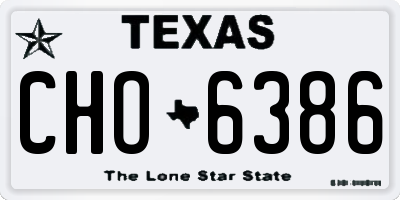 TX license plate CHO6386