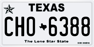 TX license plate CHO6388
