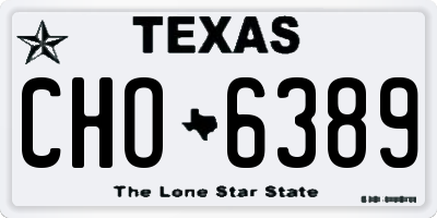 TX license plate CHO6389