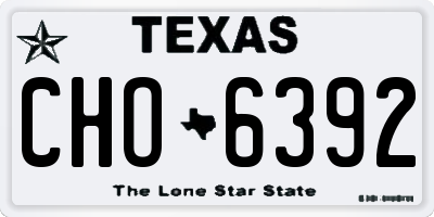 TX license plate CHO6392