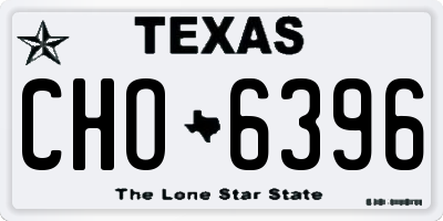 TX license plate CHO6396