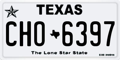 TX license plate CHO6397