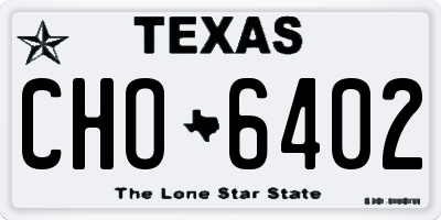 TX license plate CHO6402