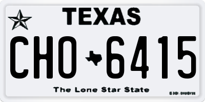 TX license plate CHO6415