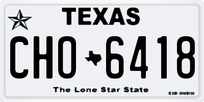 TX license plate CHO6418