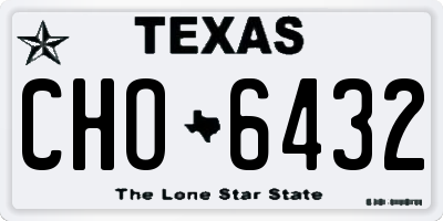 TX license plate CHO6432