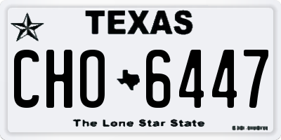 TX license plate CHO6447