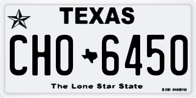 TX license plate CHO6450