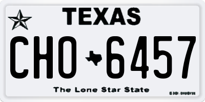TX license plate CHO6457