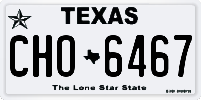 TX license plate CHO6467