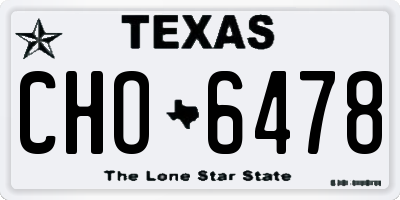 TX license plate CHO6478