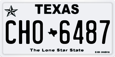 TX license plate CHO6487