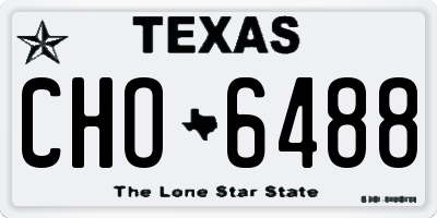 TX license plate CHO6488