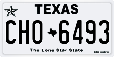 TX license plate CHO6493