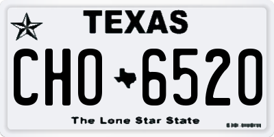 TX license plate CHO6520