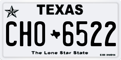 TX license plate CHO6522