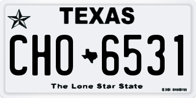 TX license plate CHO6531