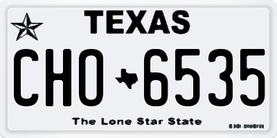 TX license plate CHO6535