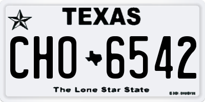 TX license plate CHO6542