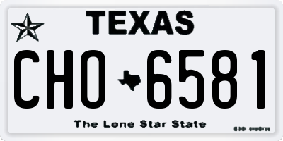 TX license plate CHO6581