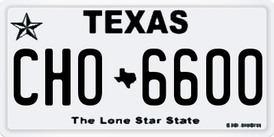 TX license plate CHO6600