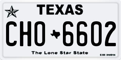TX license plate CHO6602
