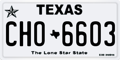TX license plate CHO6603