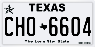 TX license plate CHO6604