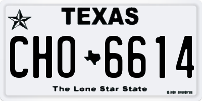 TX license plate CHO6614